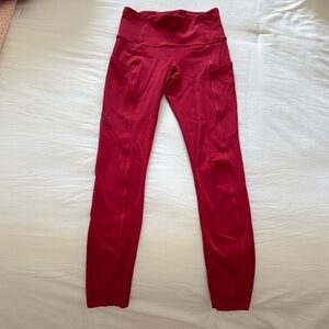 Lululemon Fast and Free Red Leggings